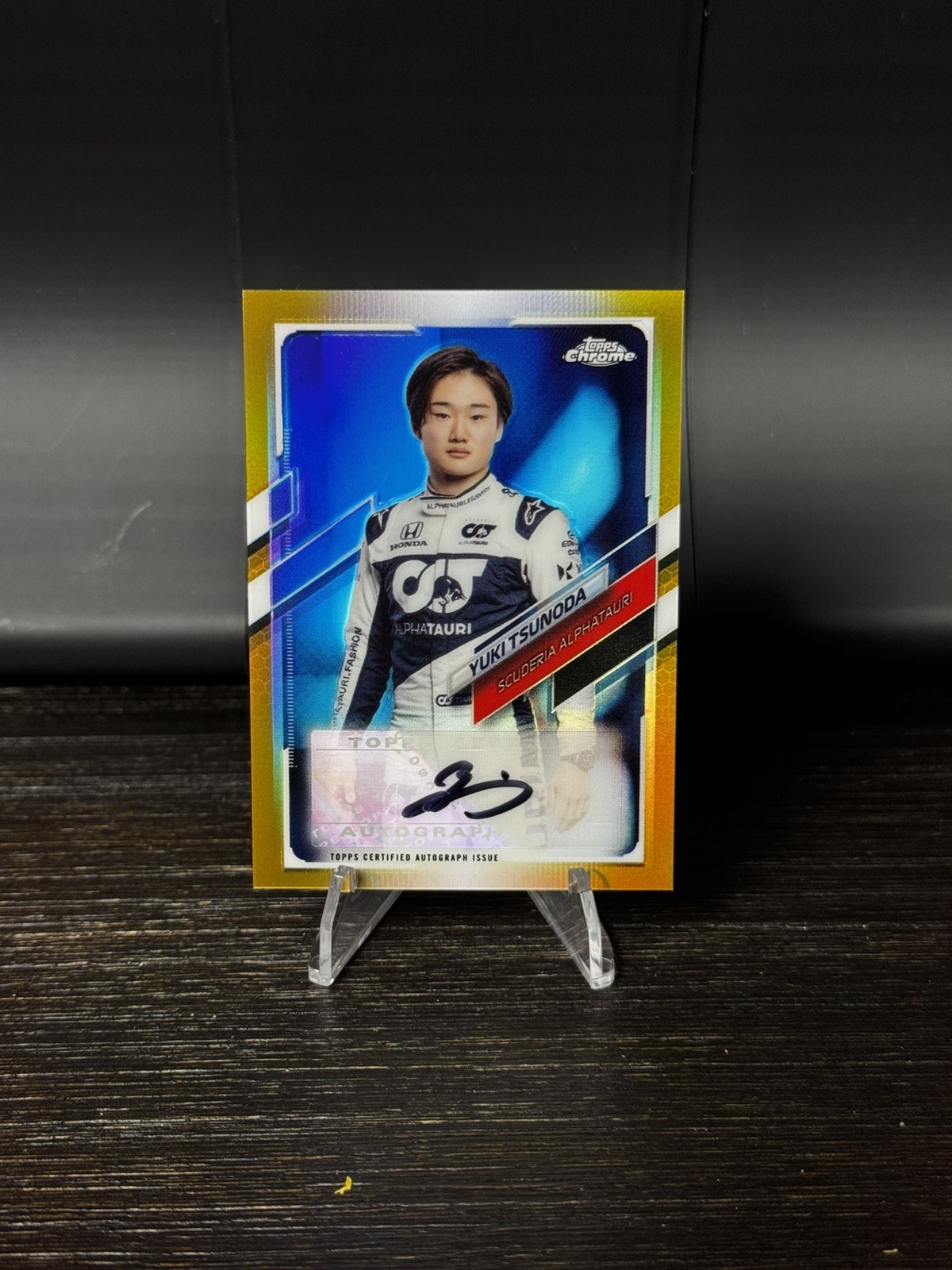 2021 Topps Chrome F1- Auto Rookie Yuki Tsunoda Gold Refractor /50 RC