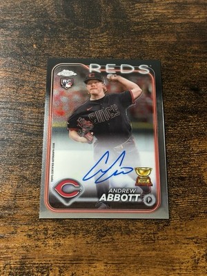 2024 Topps Chrome Andrew Abbott Rookie Auto RC #RA-AA Cincinnati Reds B
