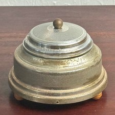 Hammered Metal Wind Up Music Box 1970s Jewelry Holder