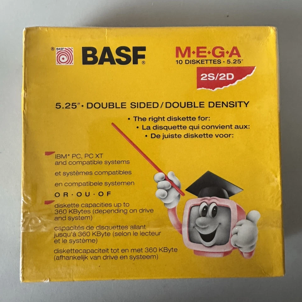 10x BASF Mega 2S/2D 5.25" Mini Floppy Disk Diskettes Double Sided Double Density - Image 2 of 3