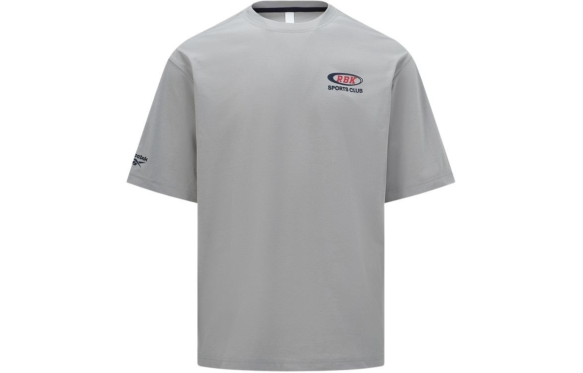 Reebok Logo Print Simple Fashion Casual Color Block Knit Crew Neck Loose Short thumbnail 2