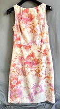Ann Taylor Women’s Floral Shift Dress Wedding Tea Party Peach White Dress Sz 4