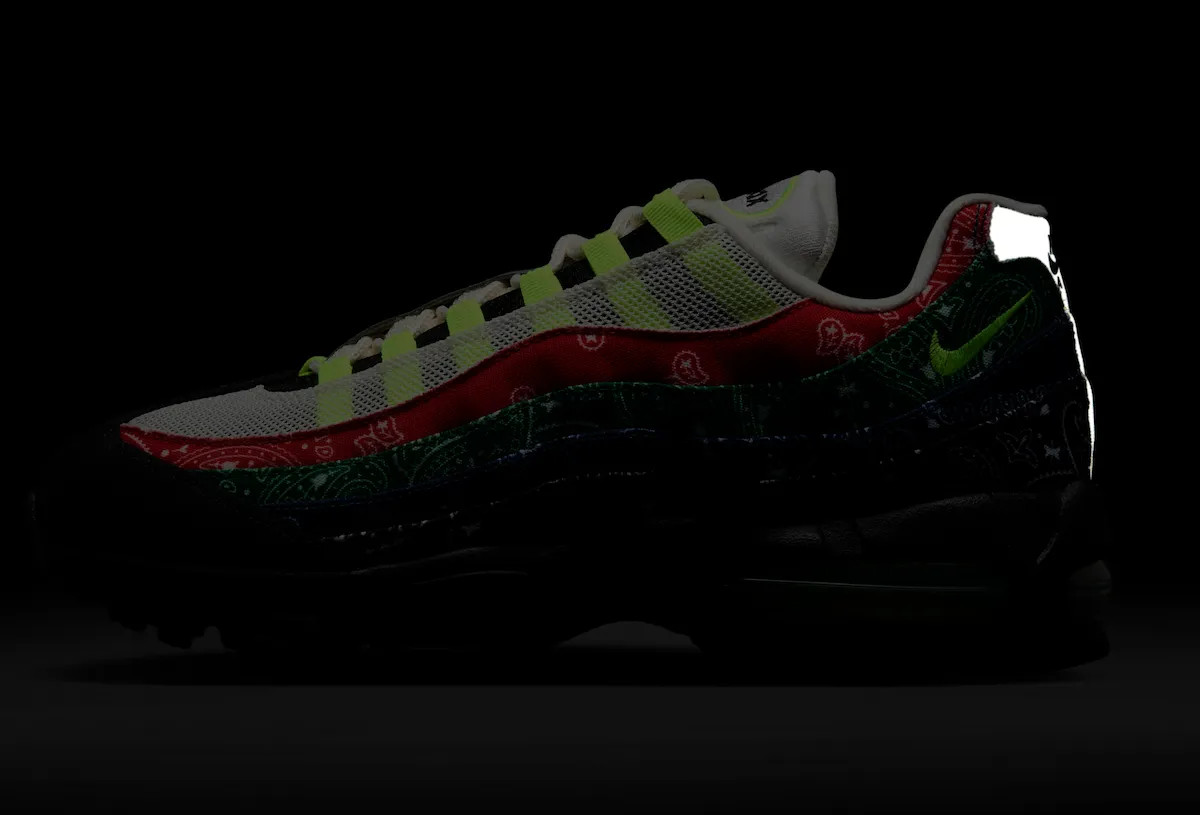 Nike Air Max 95 OG SP Neon Paisley Bandana Sail Volt Red IQ0620