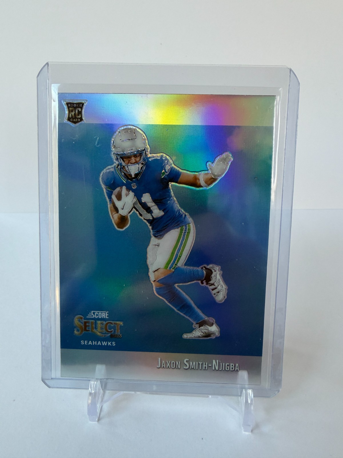 2023 Select Jaxon Smith-Njigba Silver Prizm Score Throwback #STW-JSN Seahawks RC