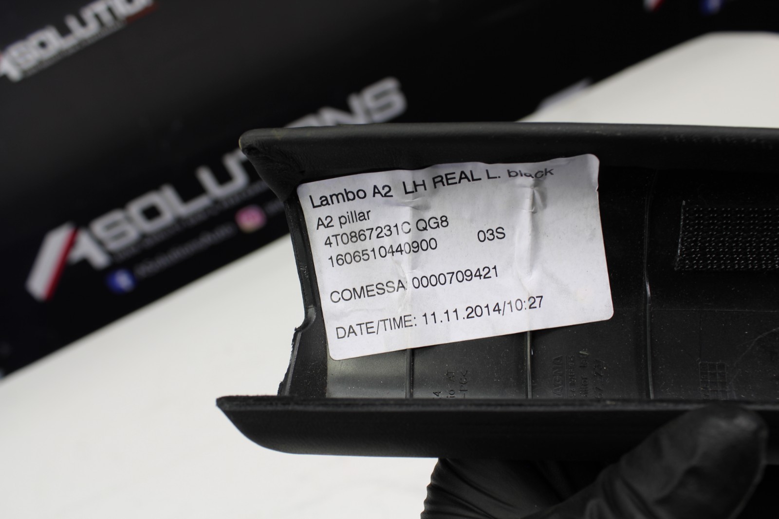 2015 LAMBORGHINI HURACAN LP610 COUPE LEFT A PILLAR TRIM LEATHER 4T0867231C QG8
