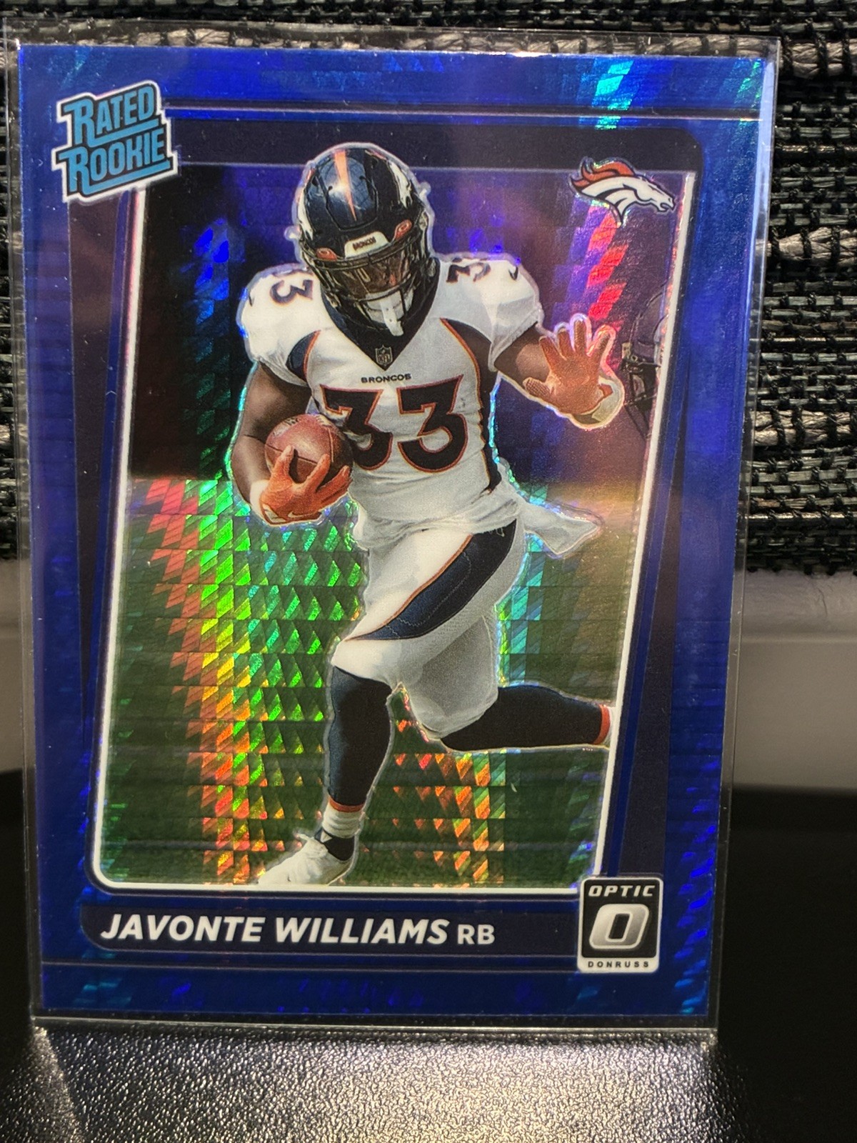2021 Panini Donruss Optic - Rated Rookie Javonte Williams #215 Blue Hyper Prizm