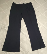 Nine West Women's Dark Blue Solid Bootcut Pants, Regular Fit Size XL