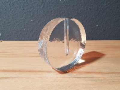 Solifleur Blockvase Klaus Breit 70er Jahre Eisglas rund massiv Glasvase Design