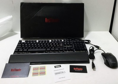 RedThunder K10 Wired Keyboard Mouse Wrist Rest Combo RGB 3 in 1 PC Gamer - Black