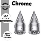 Chrome 3.6 inches Spike Axle Nut Caps Covers For Harley Davidson by Advanblack