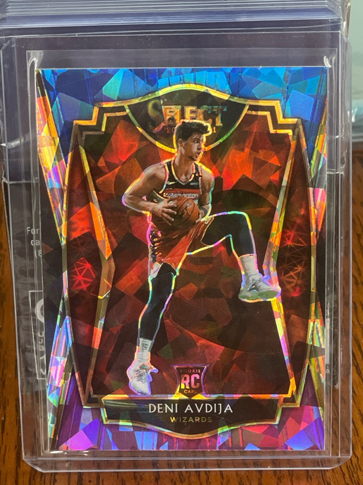 2020-21 Panini Select - Premier Level Deni Avdija Blue White Purple Cracked Ice