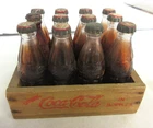 VINTAGE  ADVERTISING 1930 WOOD CASE COKE W/BOTTLES SALESMAN SAMPLE 168-M