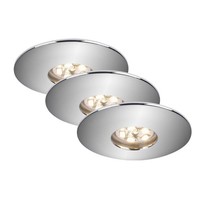3 X Briloner Led Einbauleuchte Rund Chrom IP44 3X 1,8W 150Lm Warmweiß 3000K 110°