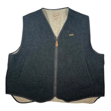 Vintage Woolrich Vest Sherpa Lined Wool Blend Hunting Full Zip Jacket Men 2XL