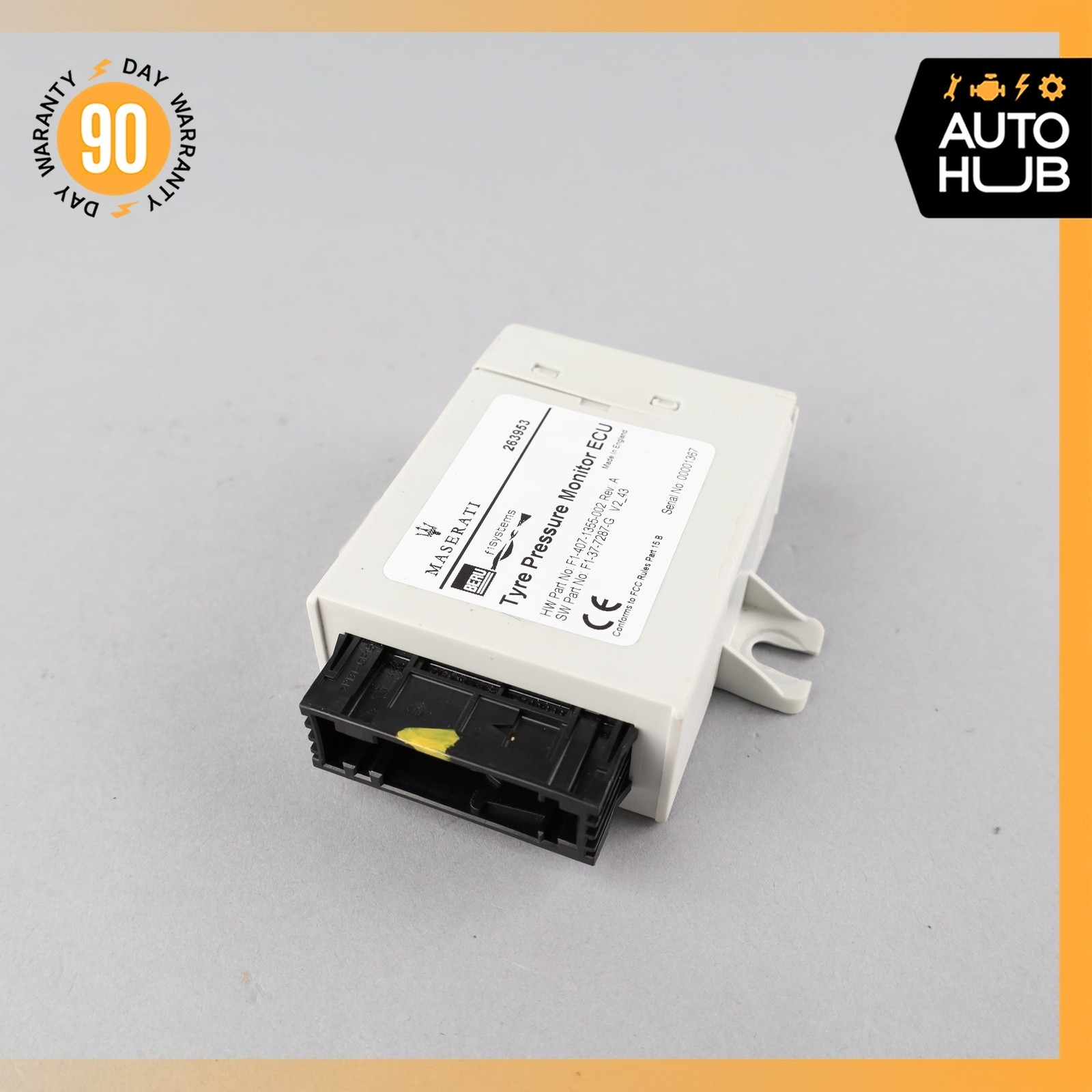08-16 Maserati GranTurismo M145 Tire Pressure Monitor Module 263953 OEM 45k