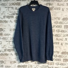L.L.Bean Blue 100 Cotton Knit Crewneck Sweater - XL Tall