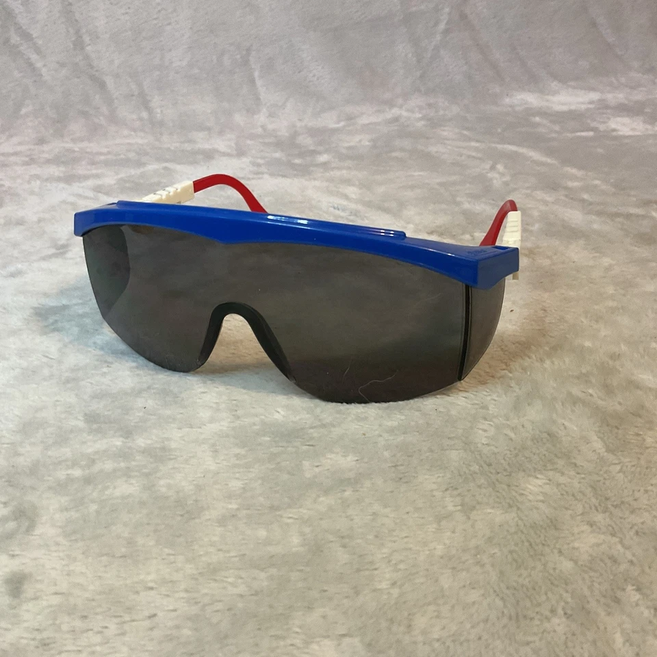 Vtg Crews Sunglasses Shades Articulating Adj Arms Safety Red White Blue Taiwan - Image 3 of 4