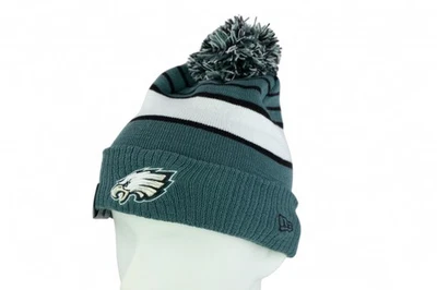 New Era Philadelphia Eagles Team Stripe Knit Hat / Green White / RRP £28