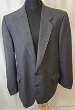 Vintage C&A Canada Striped Wool Blend Blazer Jacket Smart Casual Grey A121