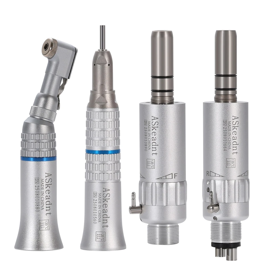 ASKEADNT Dental Low Speed Handpiece Air Motor Straight Contra Angle Handstück 2/4Loch AS