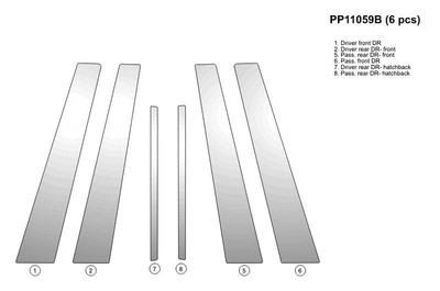 For Subaru Impreza 2012-2016 B&I PP11059B-PCH Chrome Pillar Posts