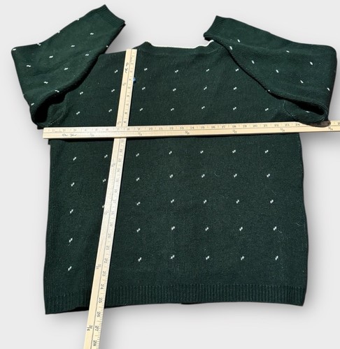 Vintage Girl Scouts Of America Cardigan Sweater Green Polka Dot Grand Pachic Y2K - Picture 2 of 3