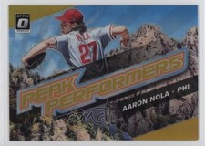 2019 Panini Donruss Optic Peak Performers Gold Prizm 1/10 Aaron Nola #PP-11 04at