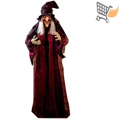 Life Size Halloween Witch Decor Animated Outdoor Indoor Spooky Scary