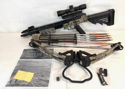 Center Point Sniper Elite 370 Crossbow with scope, quiver & wicked ridge arrows
