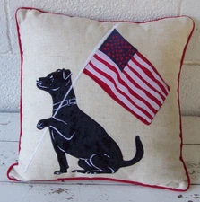 Arlee Home Fashions Patriotic Pup Accent Throw Pillow~18x18