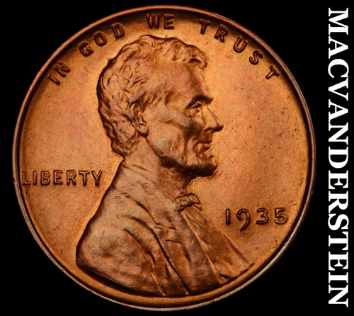 1935 Lincoln Wheat Cent- Choice Gem Brilliant Uncirculated Luster #J2835