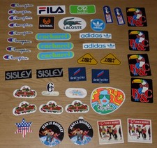 LOTTO 41 STICKERS ADESIVI VINTAGE PUBBLICITARI ANNI 80-90 ADIDAS SISLEY BENETTON