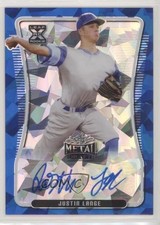 2020 Leaf Metal Draft Blue Crystals 4/15 Justin Lange #BA-JL1 Auto fm0