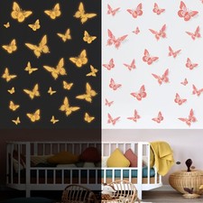 Glow in The Dark 3D Butterfly 24 Pcs 3 Sizes, Luminous Butterfly Stickers for...