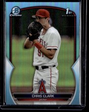 2023 BOWMAN DRAFT CHRIS CLARK RC LOS ANGELES ANGELS #BDC-31 SKY BLUE REFRACTOR