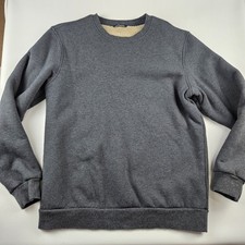 Mens Medium -Gradual Gray Sherpa Fleece Lined Crewneck Sweatshirt THICK and WARM