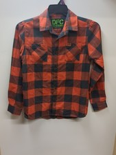DIXXON DFC Youth Division Boys Flannel Button-Down Size L Red Blue Plaid