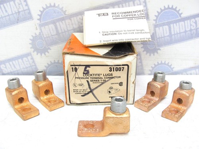 #ad #ad Tamp;B 31007 5 pc LOCKTITE LUGS Pressure Terminal #1 to #4 1 4quot; HOLE NEW $99.50
