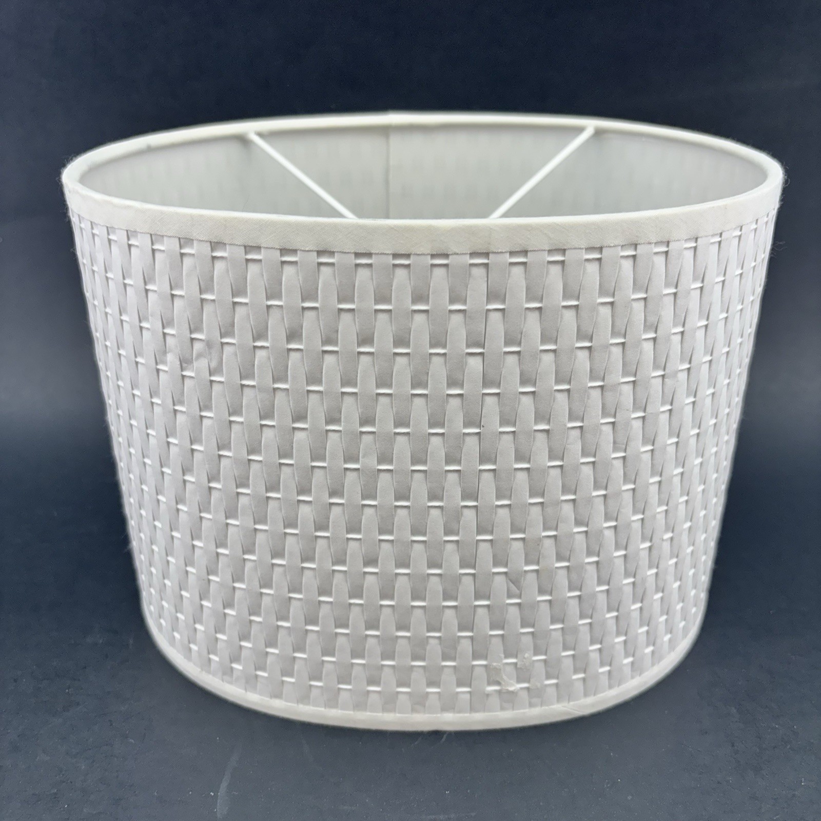 IKEA Alang 9” Oval Off White Woven Wall Lamp Light Shade Lampshade Basket thumbnail 2
