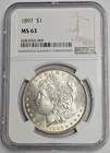 New Listing1897 P Philadelphia Mint Morgan Silver Dollar $1 NGC MS 63