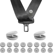 10-pack Seat Belt Button Stops Snap-on Safety Belt Stopper To Pre Color Gray
