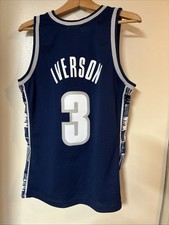 Allen Iverson Georgetown Hoyas 1995 College Vault Jersey Navy Blue Medium M