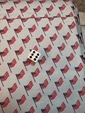 Riley Blake cotton fabric Patriotic flags on light blue choice of size