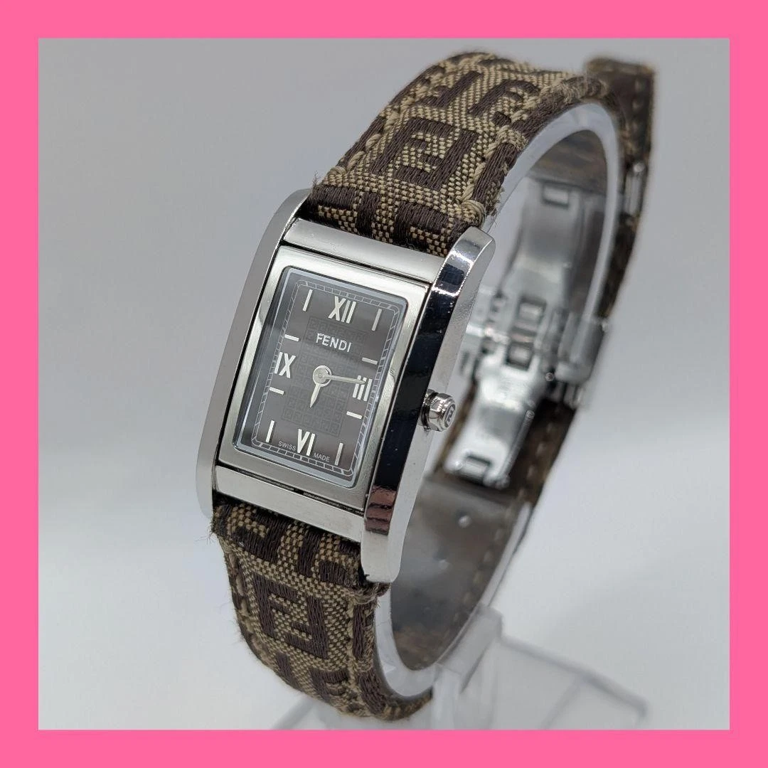 Orologio Fendi 7600L Turnface Zucca Square usatoria batteriata