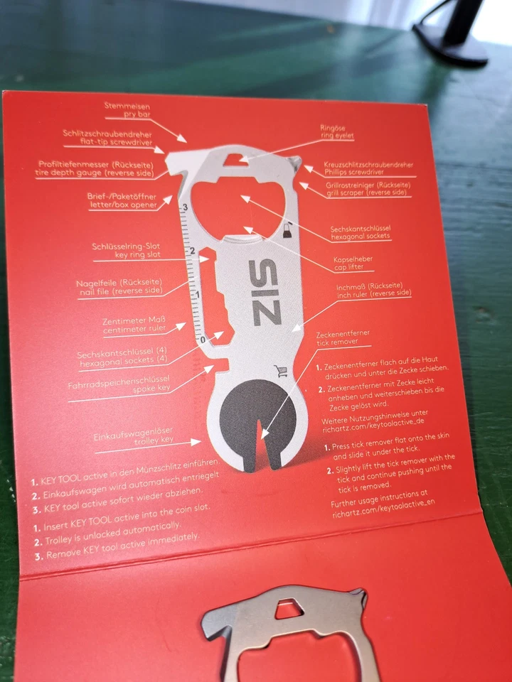 Multitool Pockettool 17-in-1 Schlüsselanhänger Outdoor Camping Werkzeuge - Bild 2 von 2