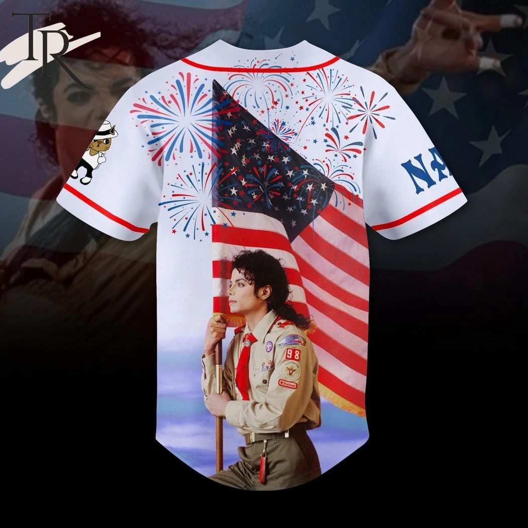 Michael Jackson 4th of July Custom Baseball Jersey