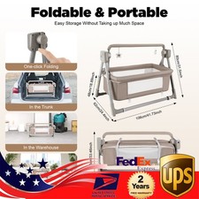 Baby Bassinet Bedside Sleeper w/ Mosquito Net Portable Crib for Newborns