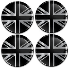 3D silicone stickers for hubcaps and wheel covers, black and silver, UK...