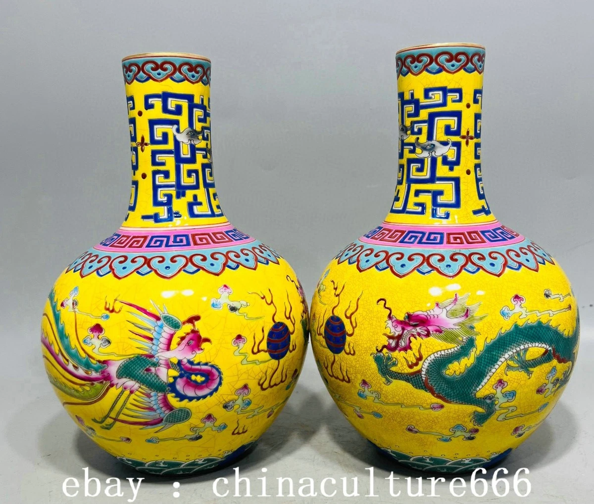 陶瓷龙黄色中国风雕像、雕像| eBay