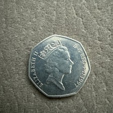 1997 Queen Elizabeth II 50 Fifty Pence Seated Britannia UK Coin